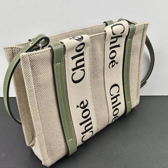 Chloe Handbags - Chloe Woody Mini Canvas & Leather Tote
